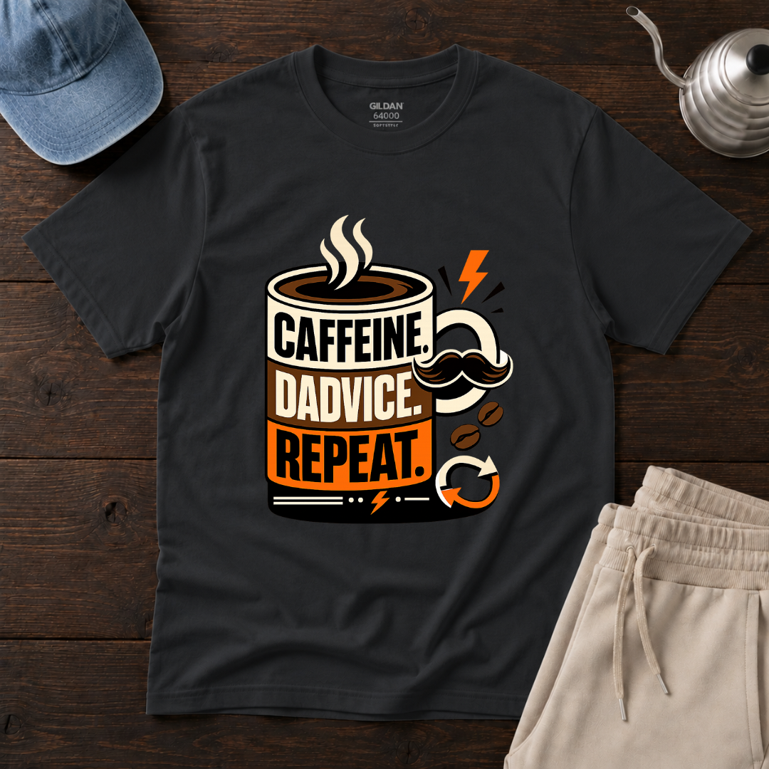 Caffeine. Dadvice. Repeat T-Shirt