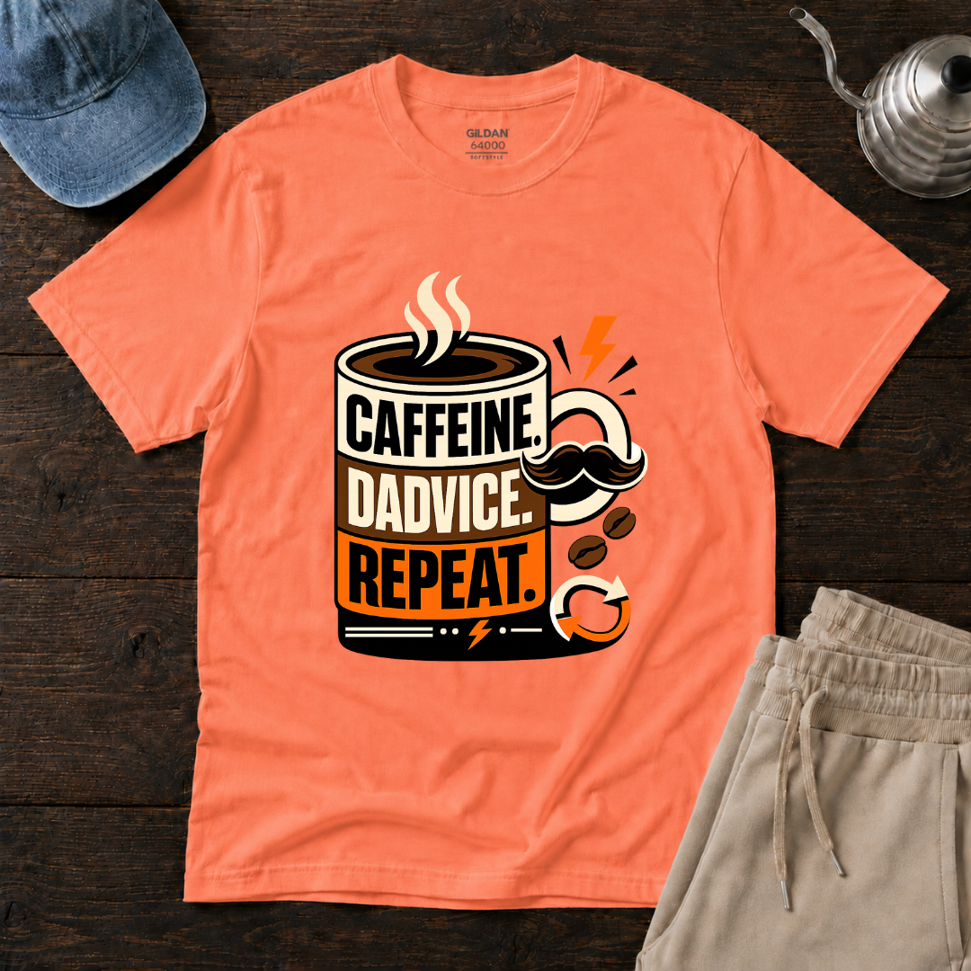 Caffeine. Dadvice. Repeat T-Shirt
