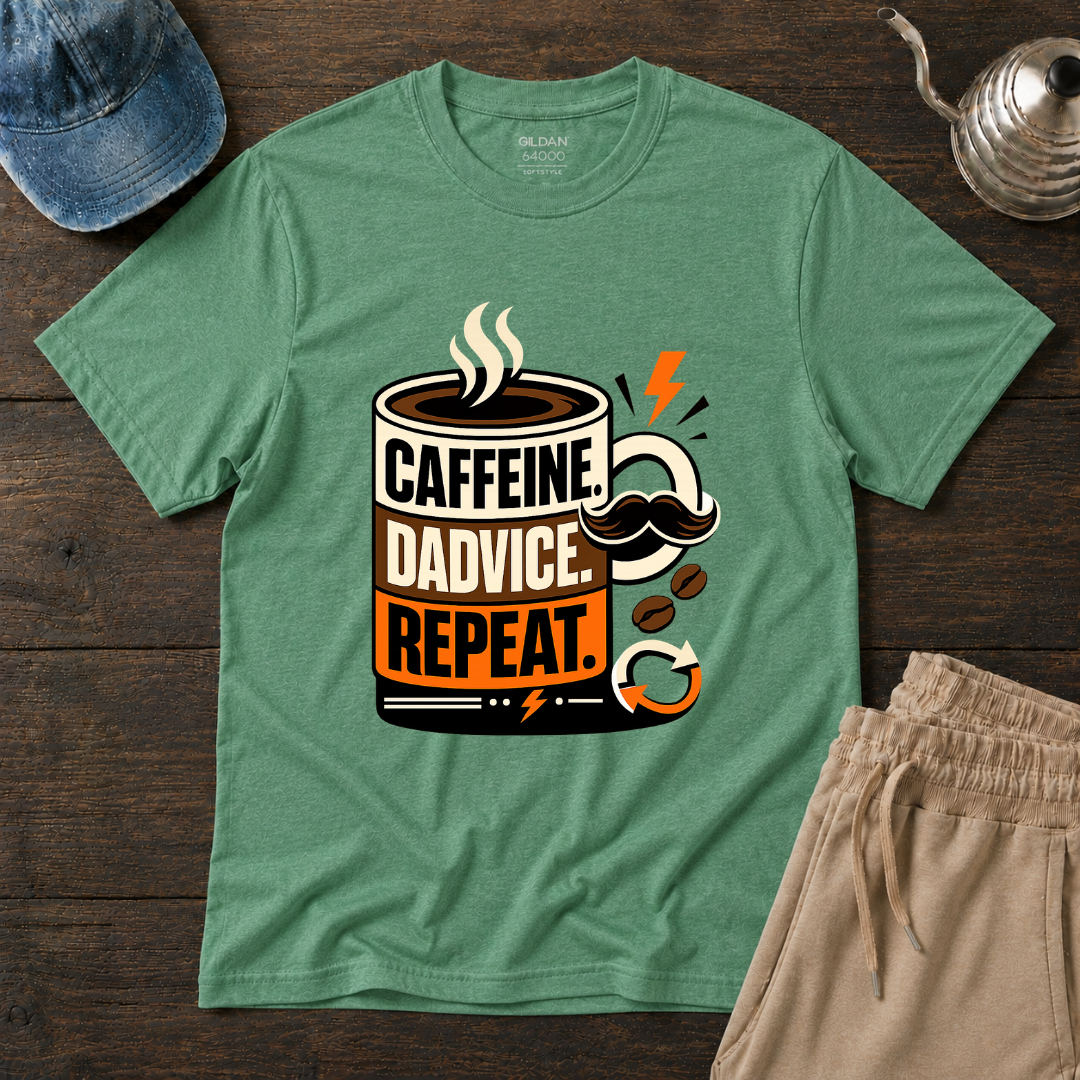 Caffeine. Dadvice. Repeat T-Shirt