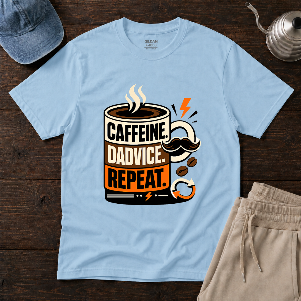 Caffeine. Dadvice. Repeat T-Shirt