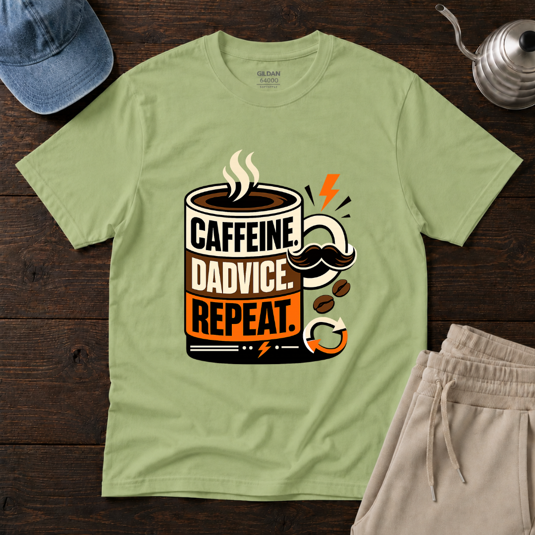 Caffeine. Dadvice. Repeat T-Shirt