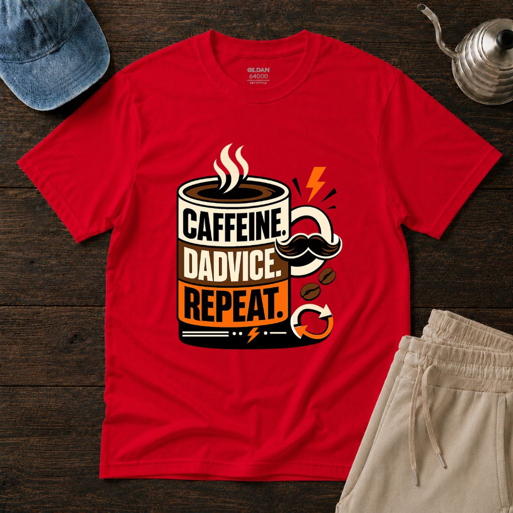 Caffeine. Dadvice. Repeat T-Shirt