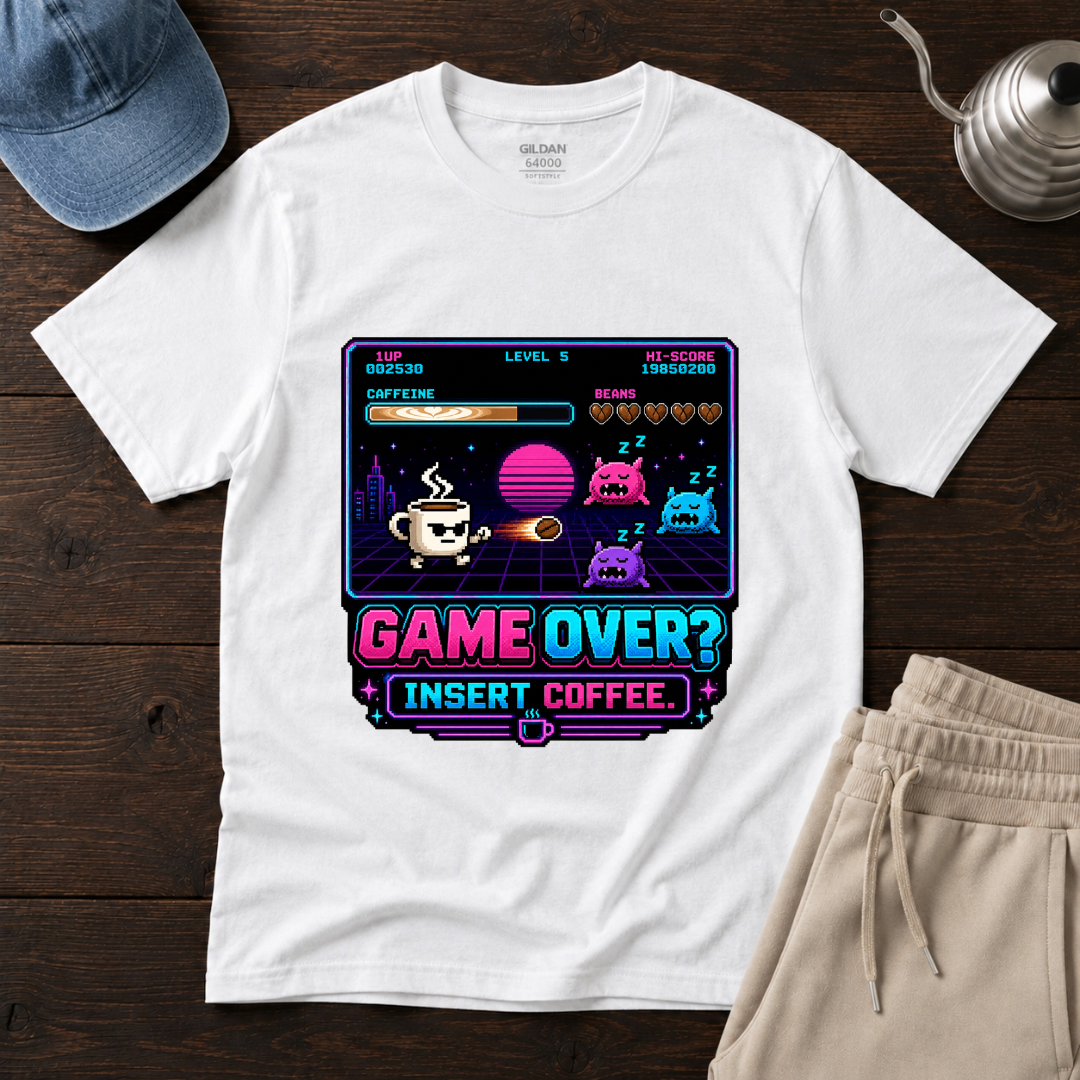 Game Over? Insert Coffee T-Shirt