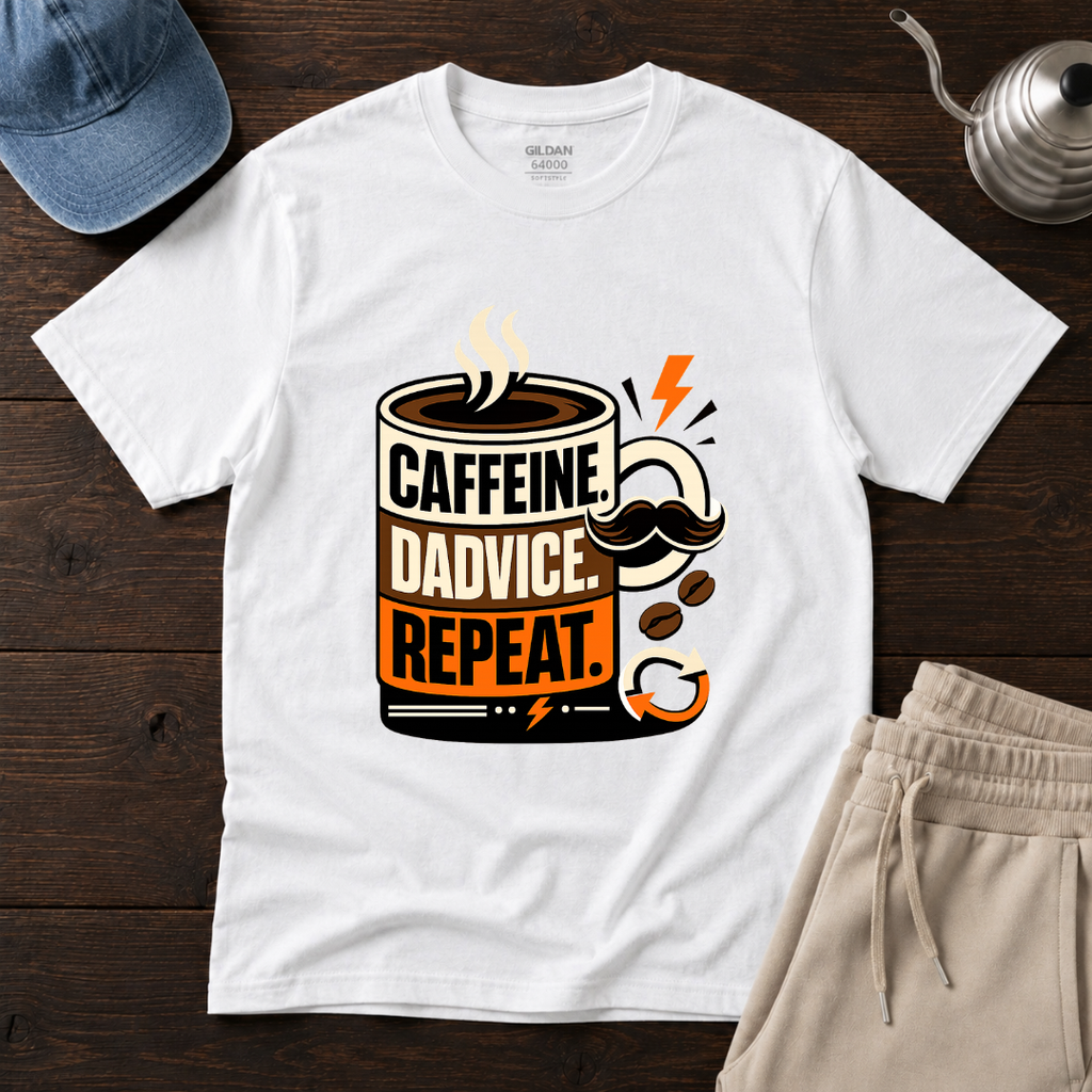 Caffeine. Dadvice. Repeat T-Shirt