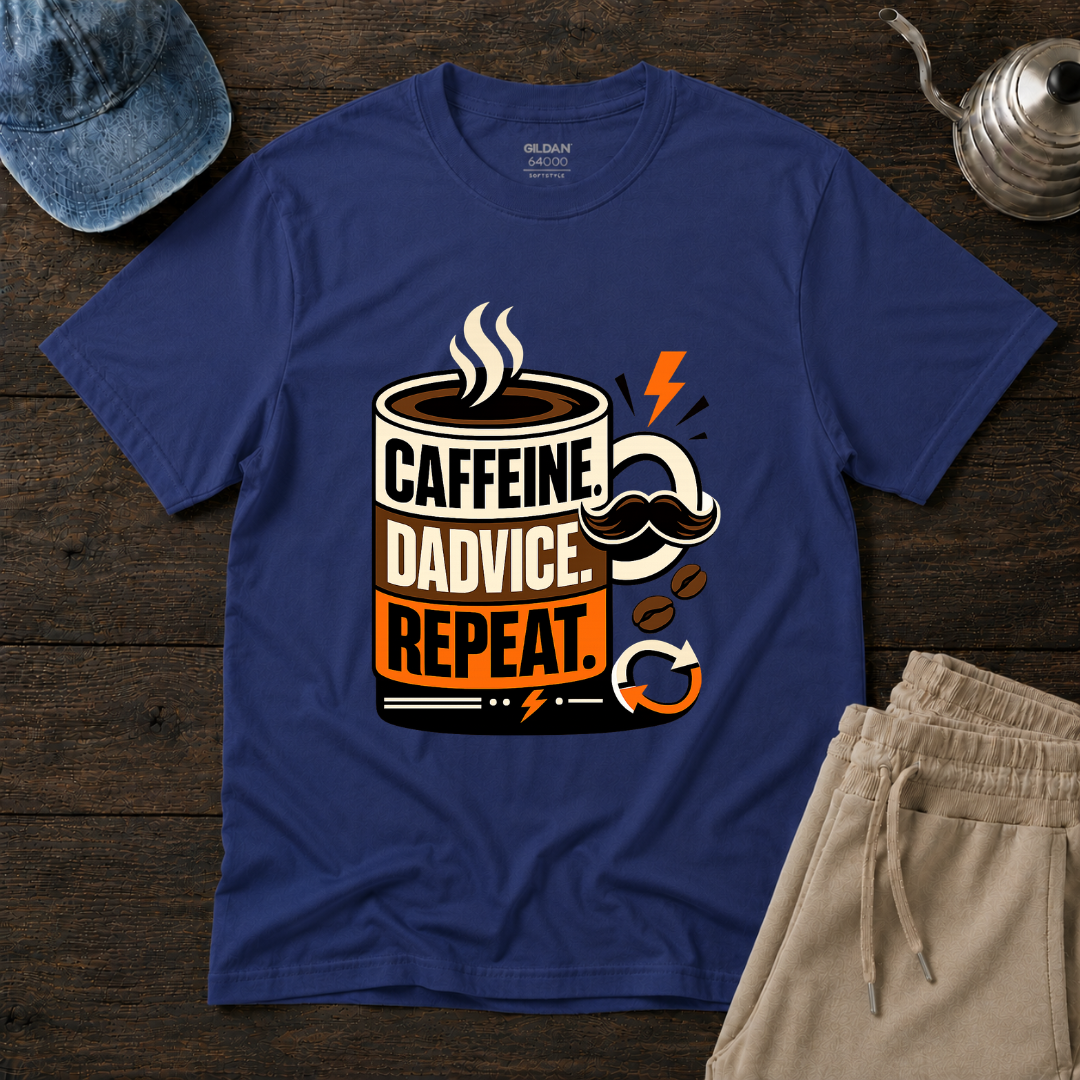 Caffeine. Dadvice. Repeat T-Shirt