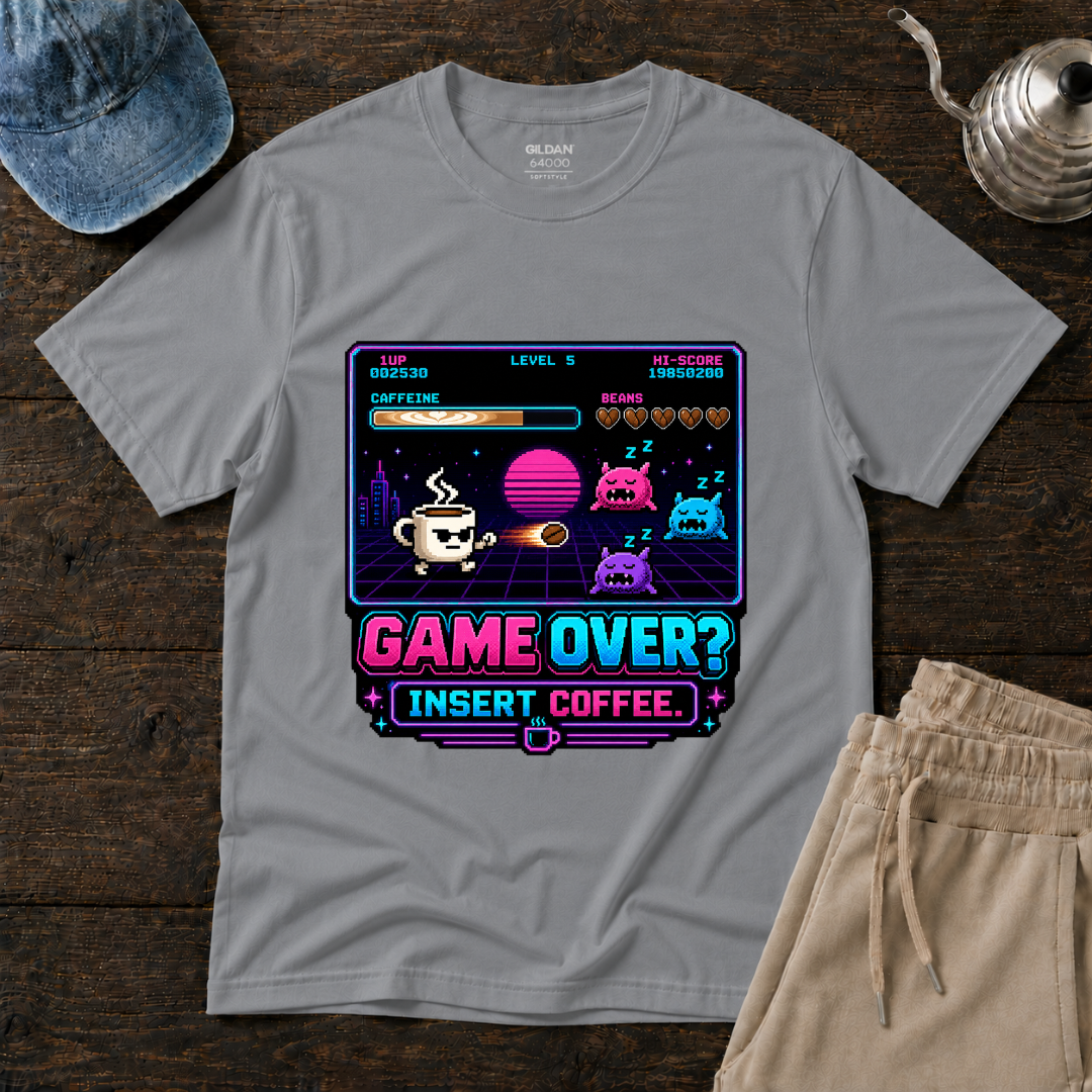 Game Over? Insert Coffee T-Shirt